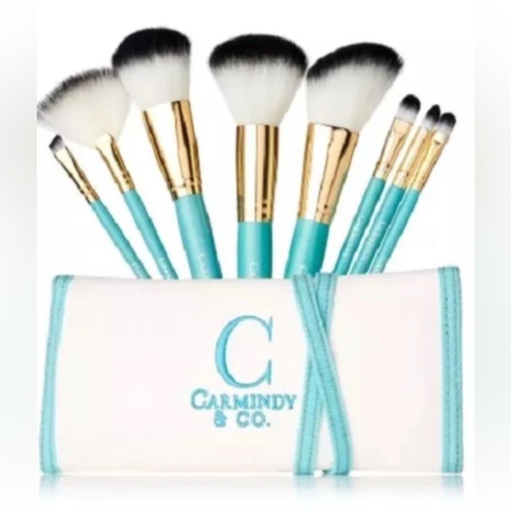 Makeup Brush Set - Gold and Blue